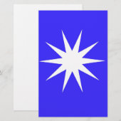 Deep Blue White Star Briefpapier (Voorkant / Achterkant)