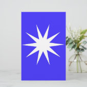 Deep Blue White Star Briefpapier (Staand voorkant)