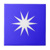 Deep Blue White Star Tegeltje (Voorkant)