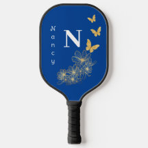 Deep Blue white white gold flower butterfly minima