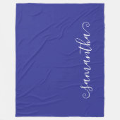 Deep Blue Witte Korte Kromme Swash Handtekening Na Fleece Deken (Voorkant)