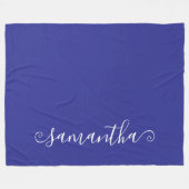 Deep Blue Witte Korte Kromme Swash Handtekening Na Fleece Deken (Voorkant (Horizontaal))
