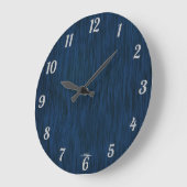 Deep Blue Woodgrain look Clock Grote Klok (Hoek)
