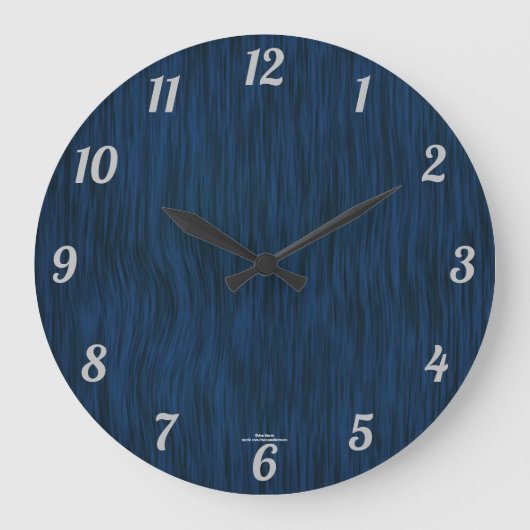 Deep Blue Woodgrain look Clock Grote Klok (Voorkant)