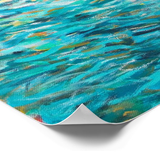 Deep Blue Zee 8x10 Ocean Abstract schilderen afdru Poster (Hoek)