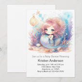 Deep Blue Zee Baby shower van de Zeemeermin Kaart (Voorkant / Achterkant)