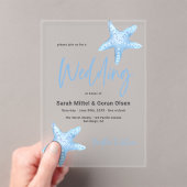 Deep Blue Zee bruiloft Acryl Uitnodigingen (Insitu (Draagbaar))