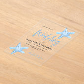 Deep Blue Zee bruiloft Acryl Uitnodigingen (Laagn)