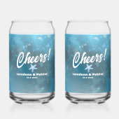 Deep Blue Zee bruiloft Blikvorm Glas (Voorkant)