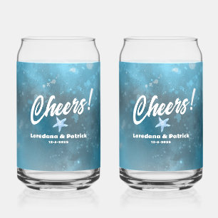 Deep Blue Zee bruiloft Blikvorm Glas