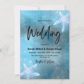 Deep Blue Zee bruiloft Kaart (Voorkant)