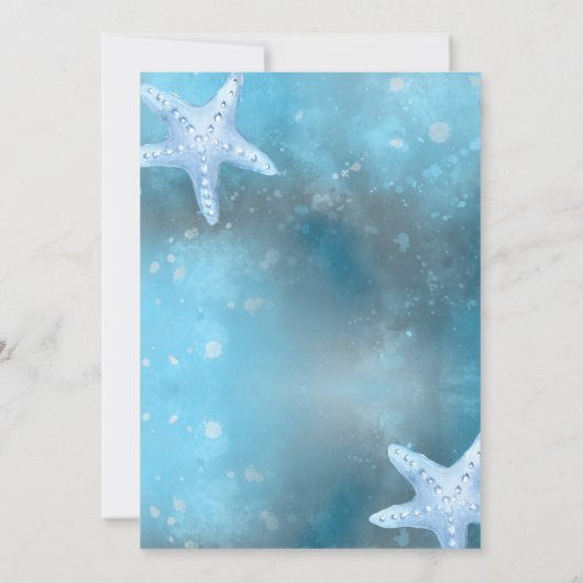 Deep Blue Zee bruiloft Kaart (Achterkant)