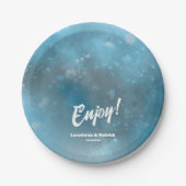 Deep Blue Zee bruiloft Papieren Bordje (Voorkant)