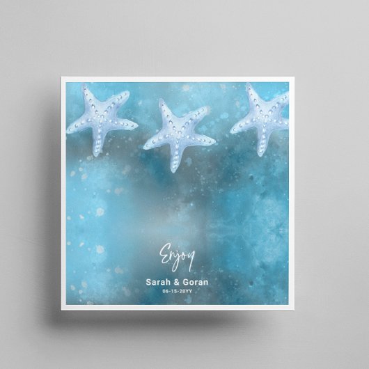 Deep Blue Zee bruiloft Servet