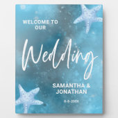 Deep Blue Zee bruiloft welkom Fotoplaat (Voorkant)