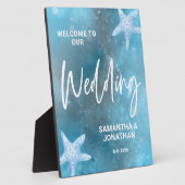 Deep Blue Zee bruiloft welkom Fotoplaat (Zijkant)