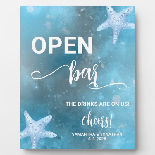 Deep Blue Zee bruiloft welkom Fotoplaat (Voorkant)