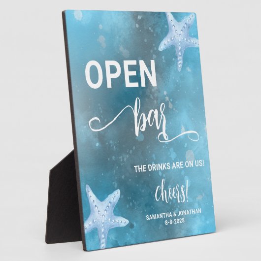 Deep Blue Zee bruiloft welkom Fotoplaat (Zijkant)