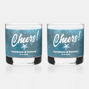 Deep Blue Zee bruiloft Whisky Glas