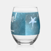 Deep Blue Zee bruiloft Wijnglas Zonder Voet (Links)