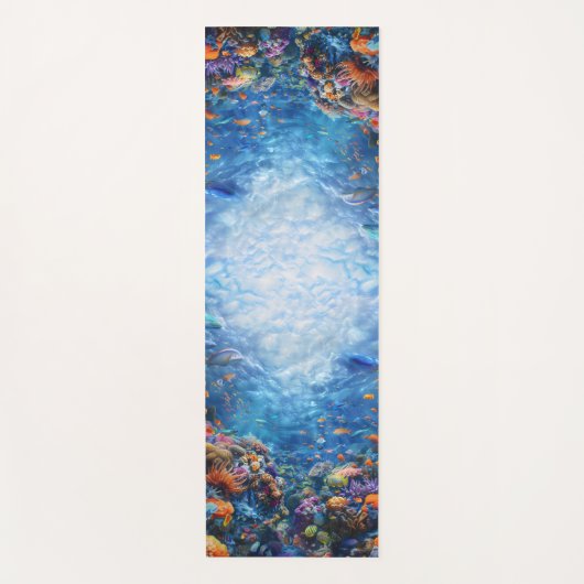 Deep Blue Zee Corals Yoga Mat (Voorkant)