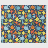 Deep Blue Zee Nautical Wrapping Paper Cadeaupapier (Vlak)