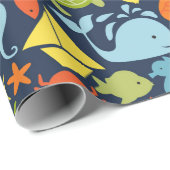 Deep Blue Zee Nautical Wrapping Paper Cadeaupapier (Rol Hoek)