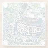 Deep Blue Zee |Stop nooit met verkennen Glazen Onderzetter (Achterkant)