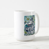 Deep Blue Zee |Stop nooit met verkennen Koffiemok (Voorkant rechts)