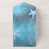 Deep Blue Zee Weddenschap in één uitnodiging (Buitenkant)