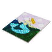 Deep Blue Zee Zeemeermin schilderij Tegeltje (Zijkant)