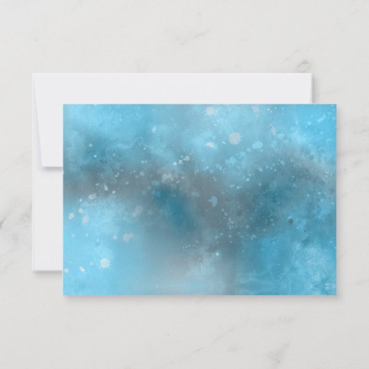 Deep Blue Zee Zomer Bruiloft Behuizing Kaart (Achterkant)