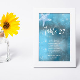 Deep Blue Zee Zomer Bruiloft Gast Namen Kaart