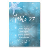 Deep Blue Zee Zomer Bruiloft Gast Namen Kaart (Voorkant)