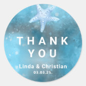 Deep Blue Zee Zomerbruiloft Ronde Sticker (Voorkant)