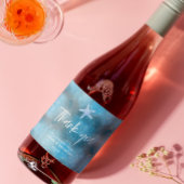 Deep Blue Zee Zomerbruiloft Sparkling Wijnetiket