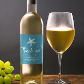 Deep Blue Zee Zomerbruiloft Wijn Etiket