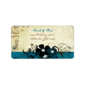 Deep Blueberry Musical Flower Swirl RSVP-respons Etiket (Voorkant)