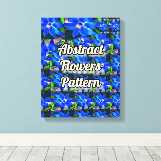 Deep Bluish Flowers Pattern Canvas Afdruk (Insitu (Houten vloer))