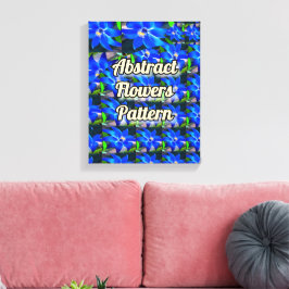 Deep Bluish Flowers Pattern Canvas Afdruk
