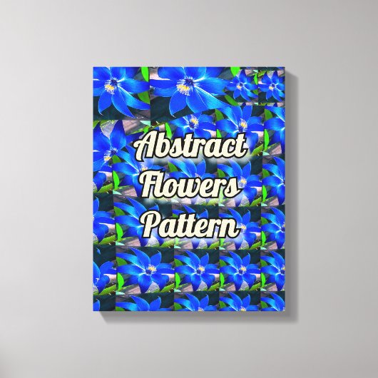 Deep Bluish Flowers Pattern Canvas Afdruk (Voorkant)