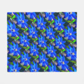 Deep Bluish Flowers Pattern Fleece Deken (Voorkant (Horizontaal))