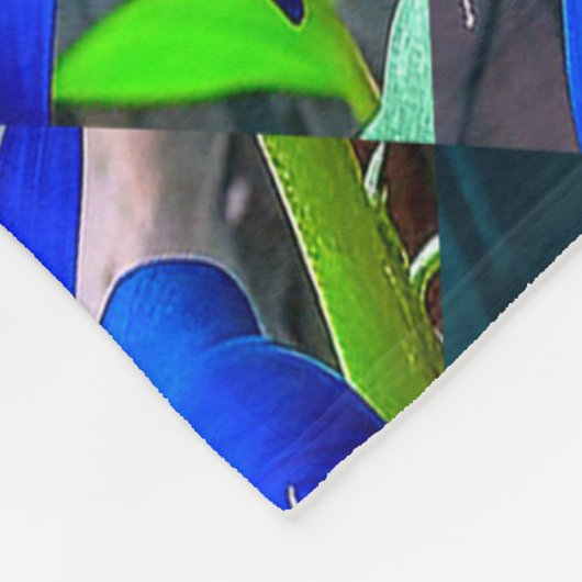 Deep Bluish Flowers Pattern Fleece Deken (Hoek)