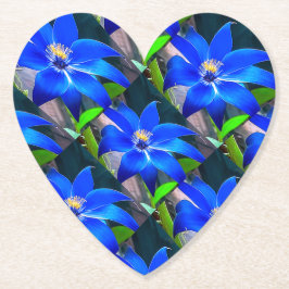 Deep Bluish Flowers Pattern Kartonnen Onderzetters