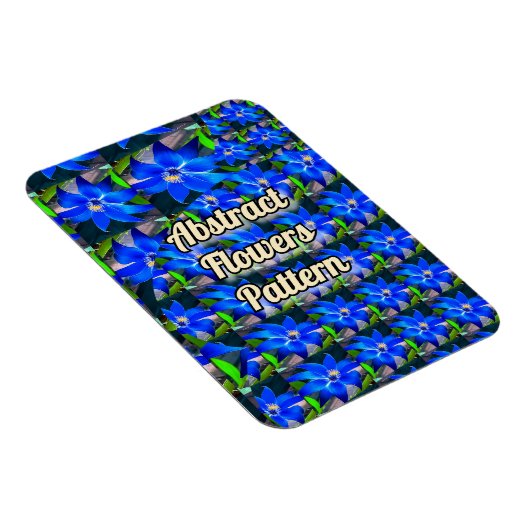 Deep Bluish Flowers Pattern Magneet (Rechterzijde)