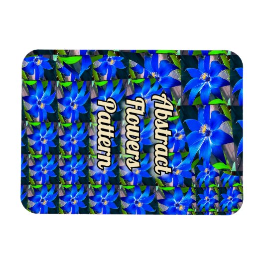 Deep Bluish Flowers Pattern Magneet (Horizontaal)
