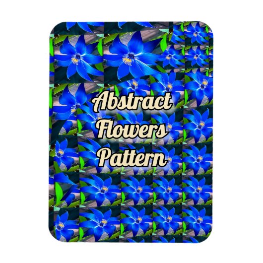 Deep Bluish Flowers Pattern Magneet (Verticaal)
