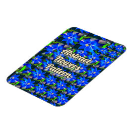 Deep Bluish Flowers Pattern Magneet