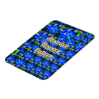 Deep Bluish Flowers Pattern Magneet