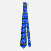 Deep Bluish Flowers Pattern Stropdas (Voorkant)